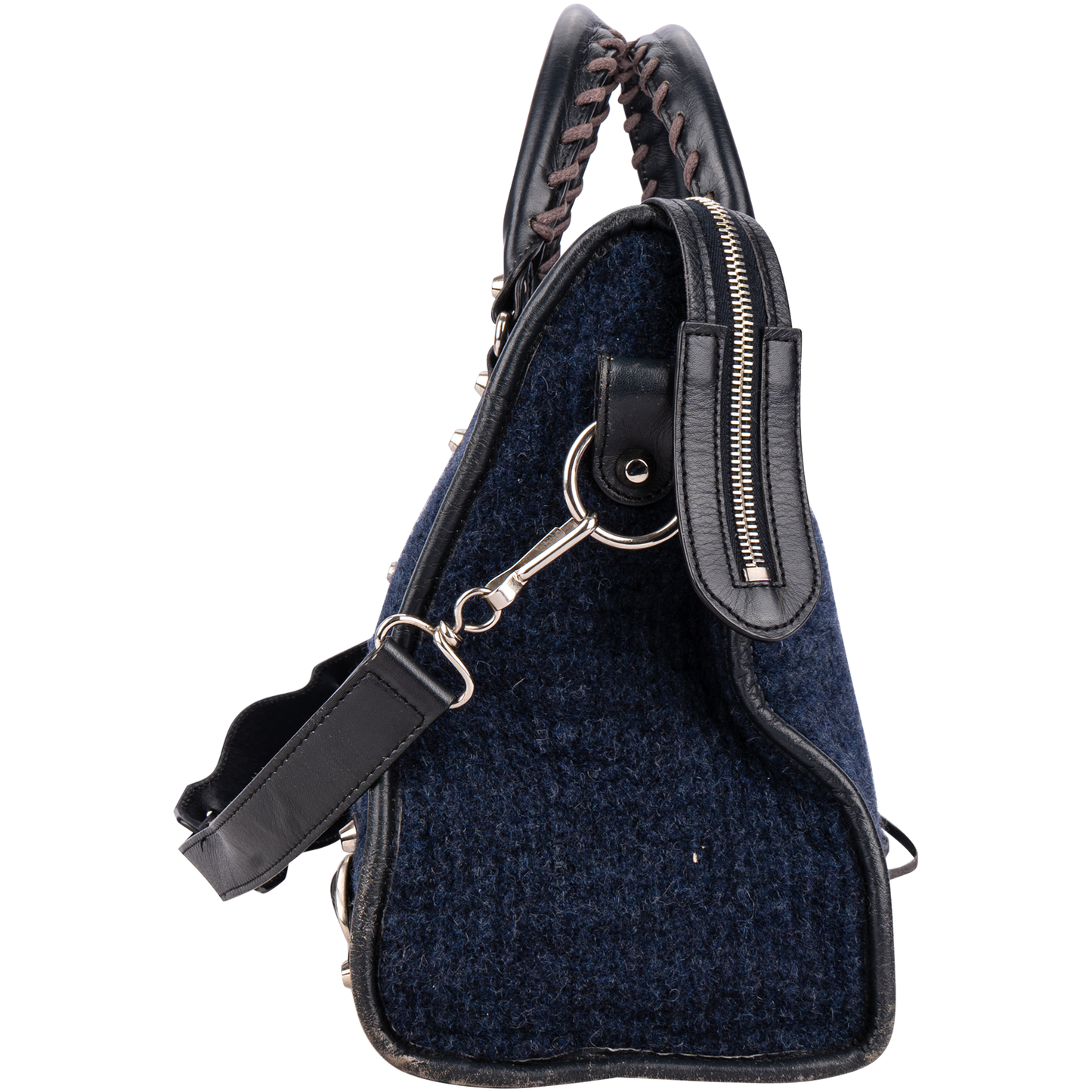 Balenciaga Felt Navy The City Medium Handbag