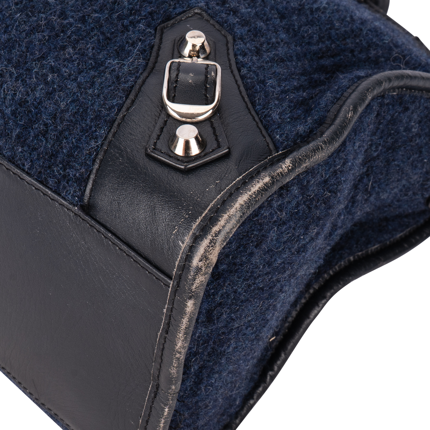 Balenciaga Felt Navy The City Medium Handbag