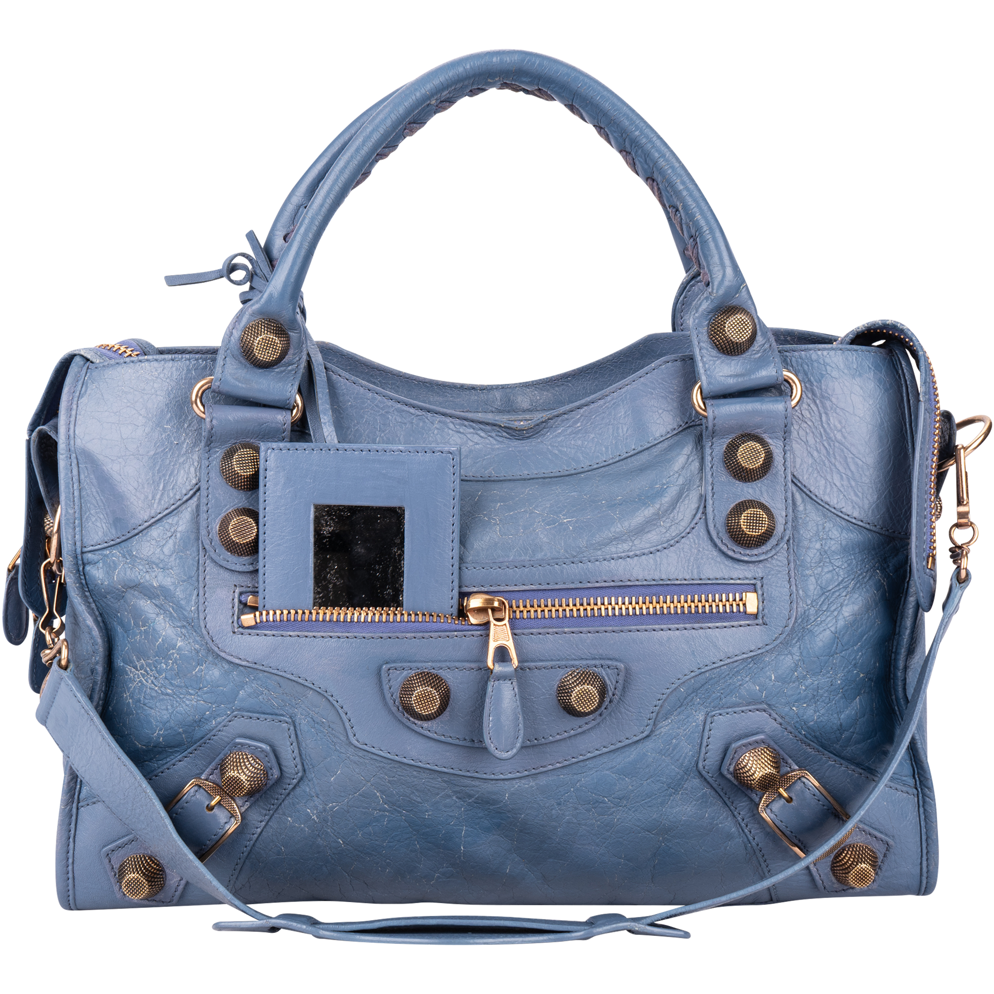 Balenciaga Blue Leather The City Handbag