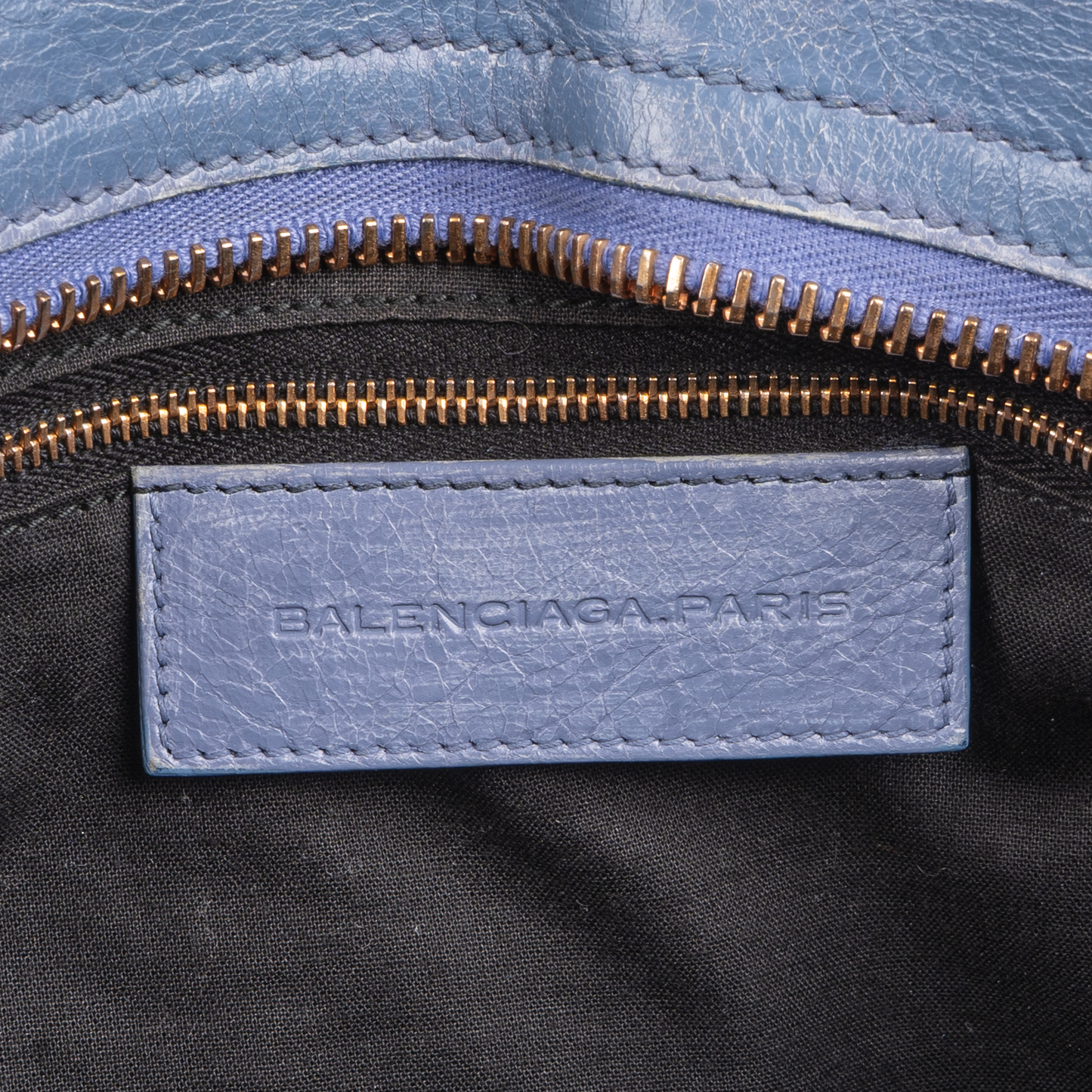 Balenciaga Blue Leather The City Handbag