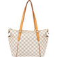 Louis Vuitton Damier Azur Totally PM aus Canvas und Vachetta-Leder – Vorderansicht
