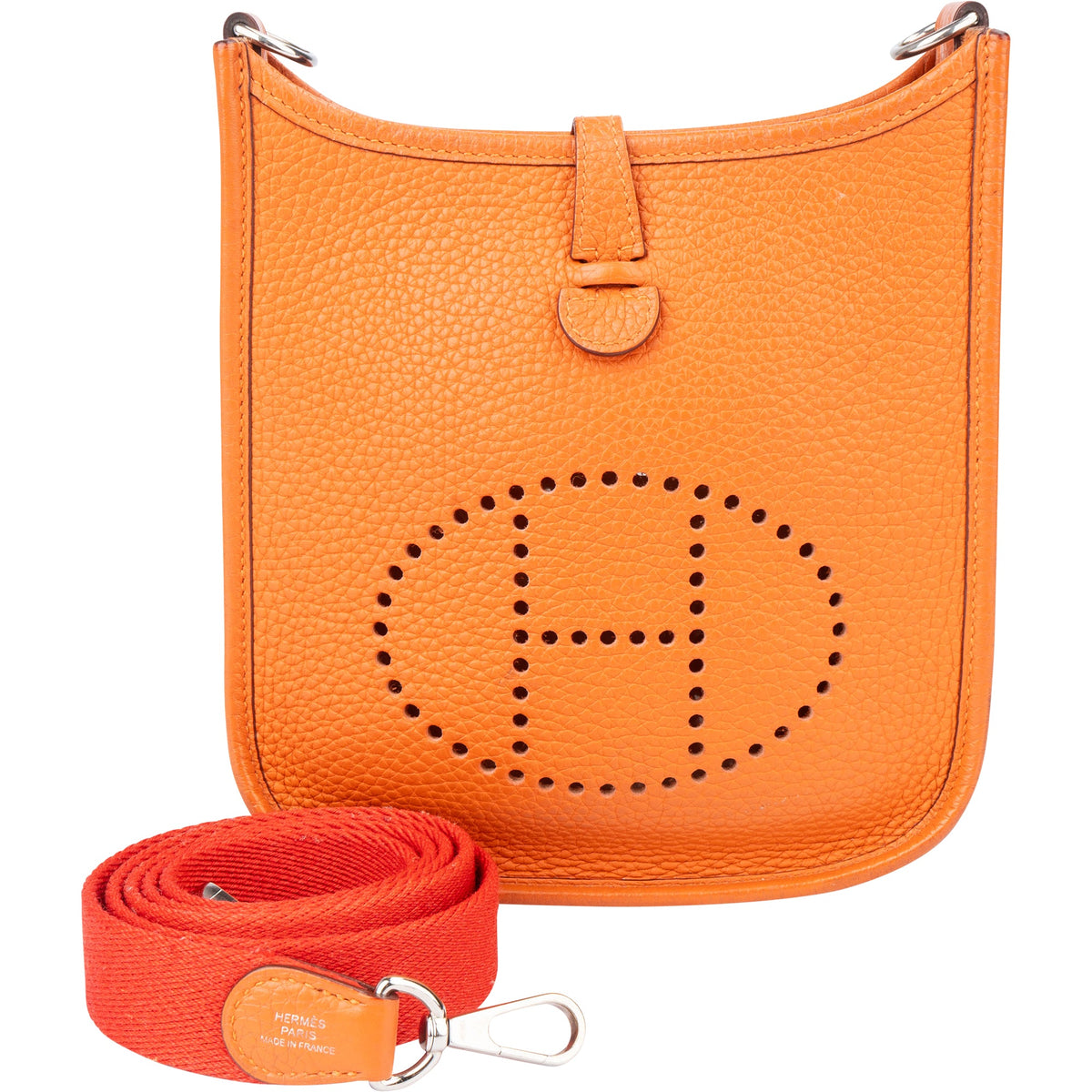 Hermès Evelyne 16 aus orangem Clemence-Leder – Vorderansicht