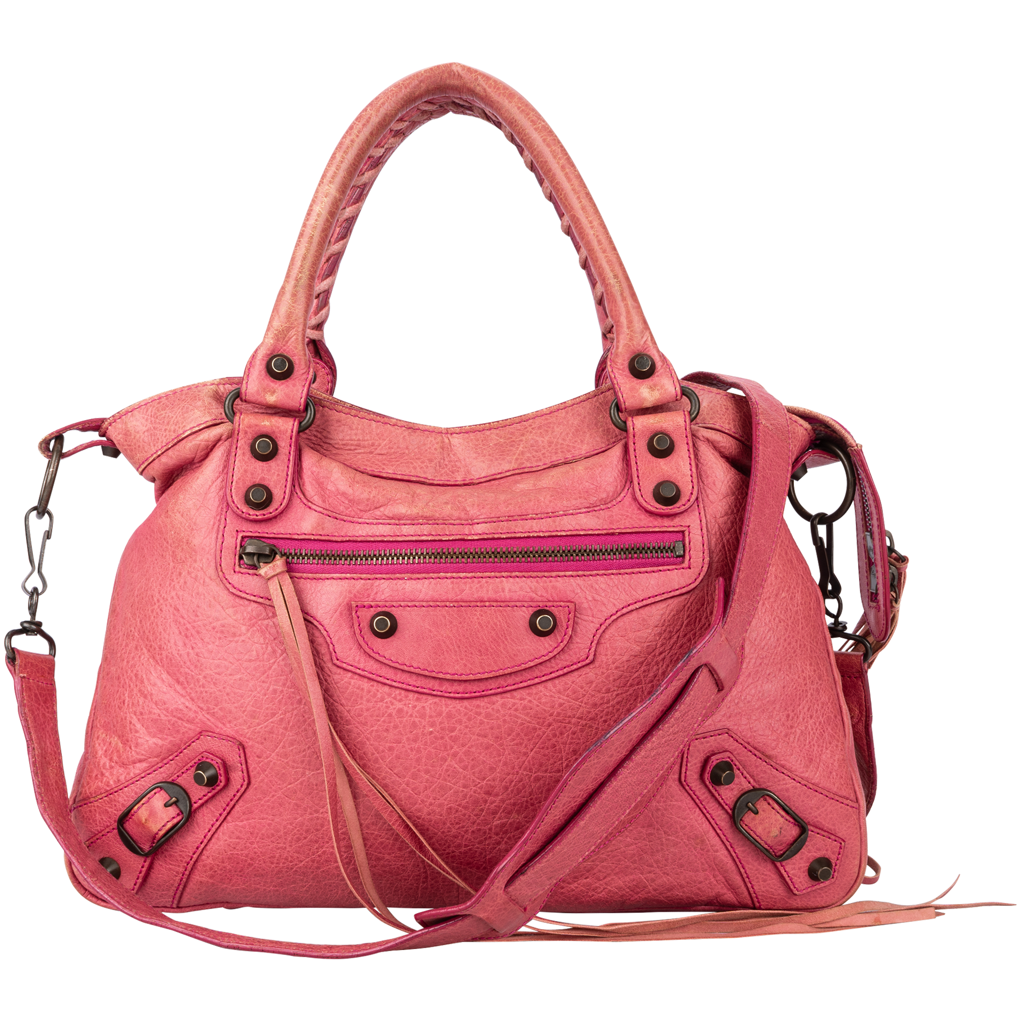 Balenciaga Pink Leather Classic The City Handbag