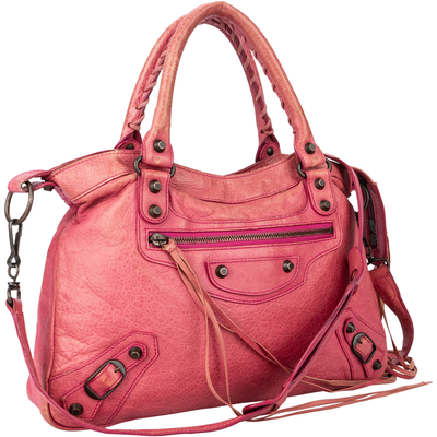 Balenciaga Pink Leather Classic The City Handbag