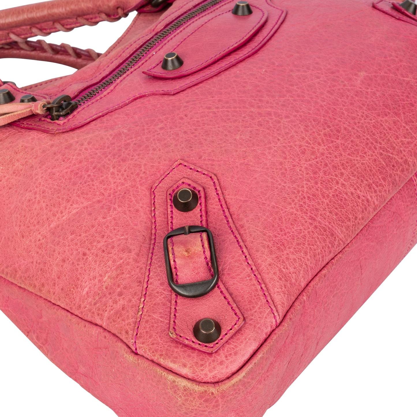 Balenciaga Pink Leather Classic The City Handbag