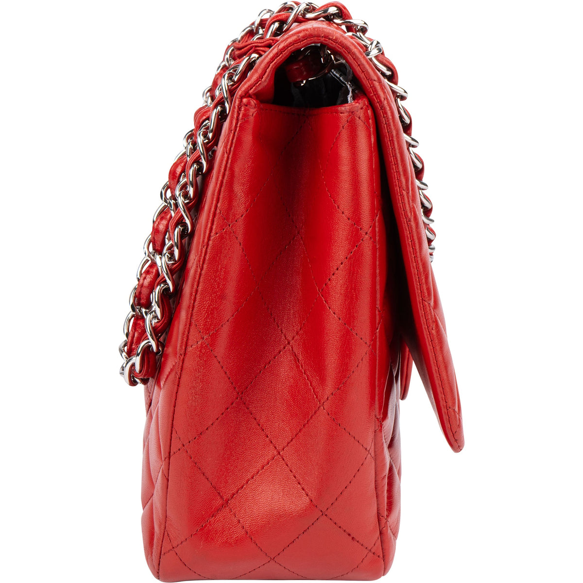 Chanel Quilted Lambskin Palladium Maxi Single Flap Crossbody Bag