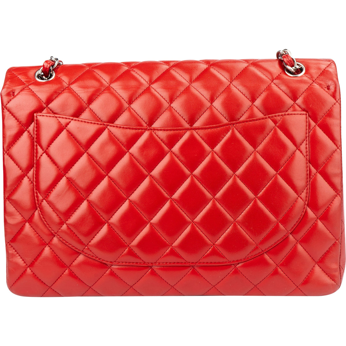 Chanel Quilted Lambskin Palladium Maxi Single Flap Crossbody Bag