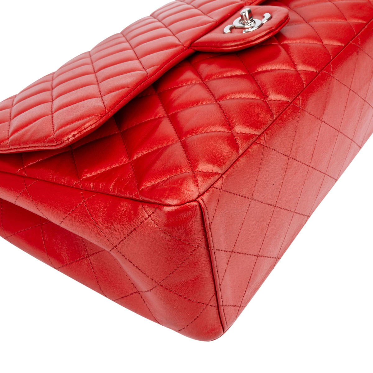 Chanel Quilted Lambskin Palladium Maxi Single Flap Crossbody Bag