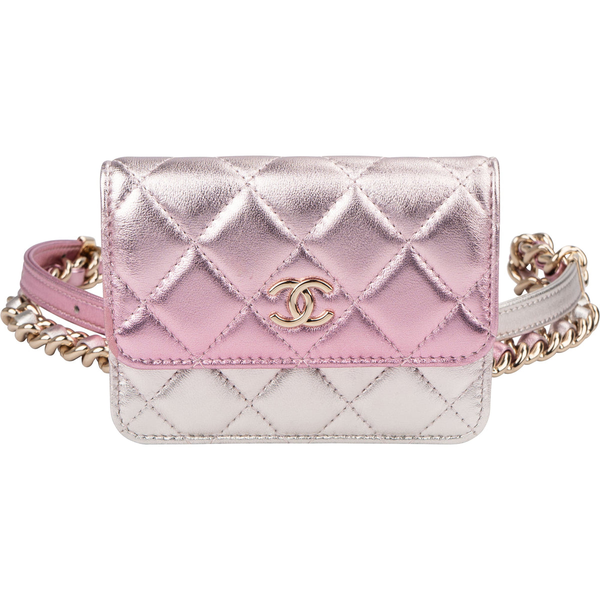 Chanel Quilted Metallic Lambskin Waist Crossbody Bag
