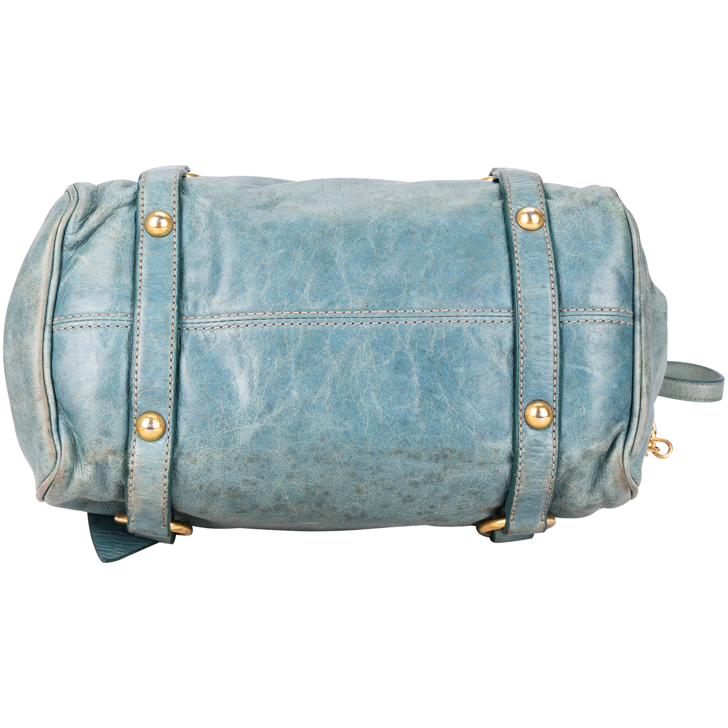 Miu Miu Blue Leather City Handbag