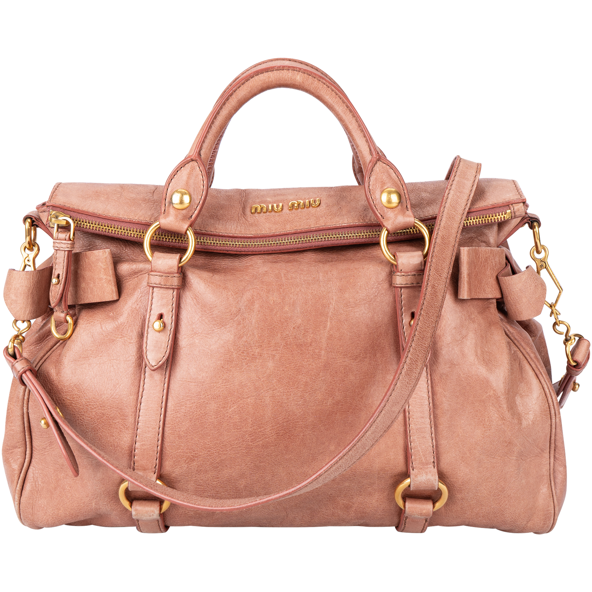 Miu Miu Vitello Lux Leather City Handbag