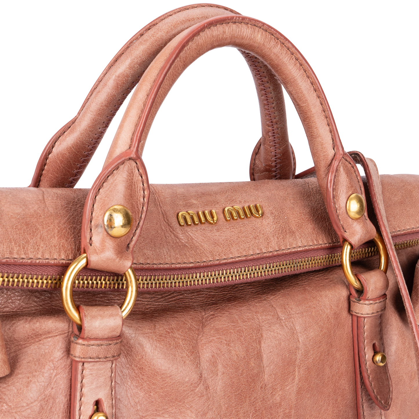Miu Miu Vitello Lux Leather City Handbag