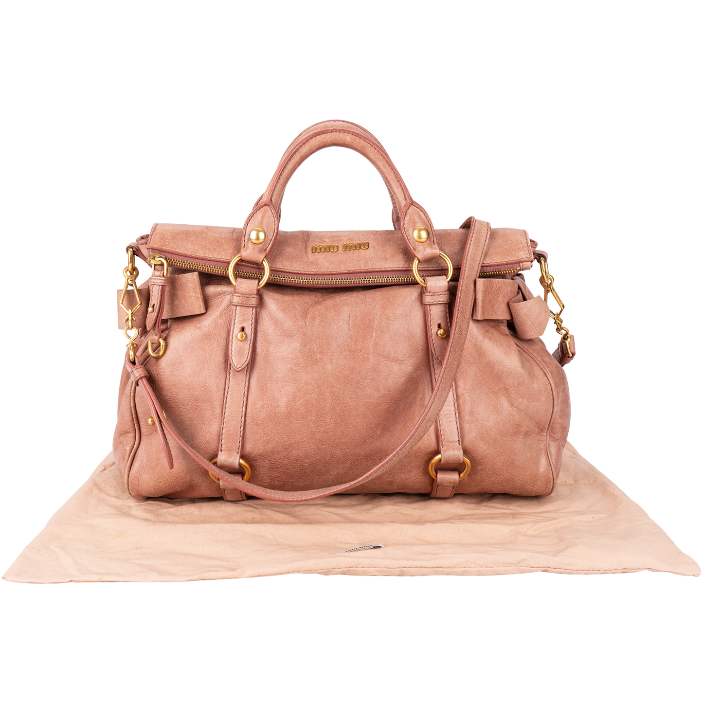Miu Miu Vitello Lux Leather City Handbag