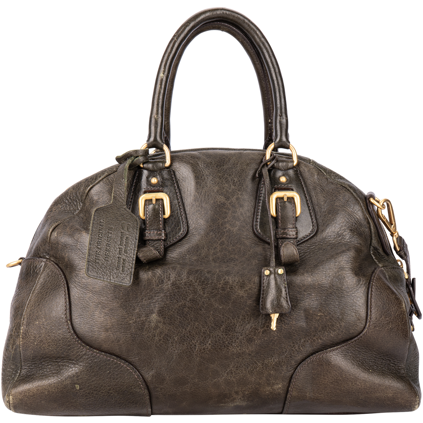 Prada Glace Leather Dome Bowler Bag