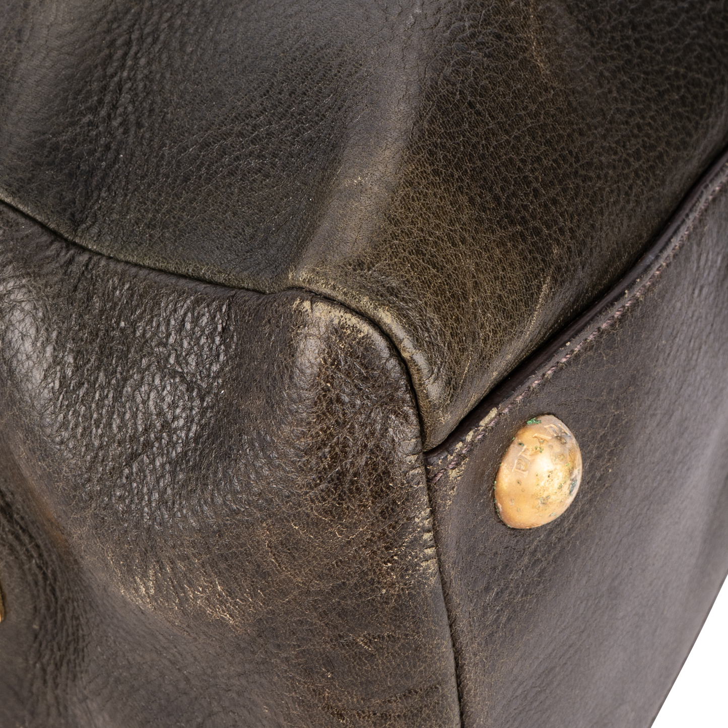 Prada Glace Leather Dome Bowler Bag