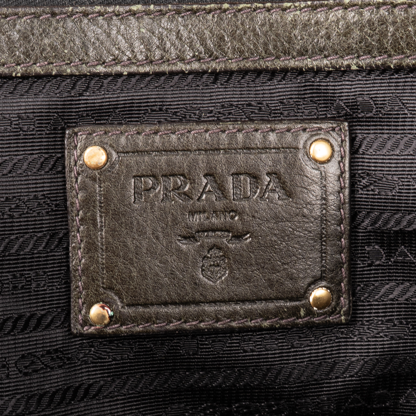 Prada Glace Leather Dome Bowler Bag