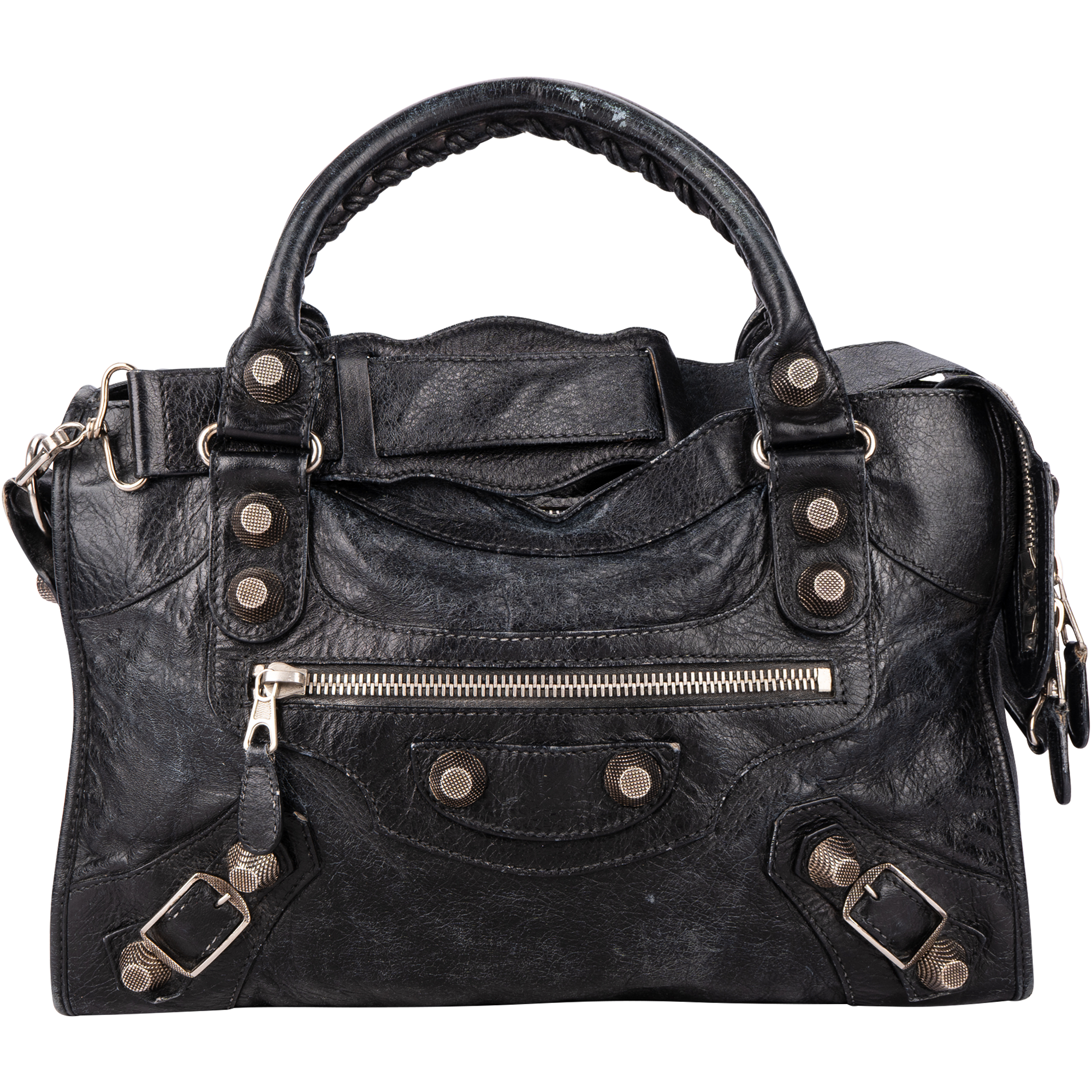 Balenciaga Black Leather The City Handbag