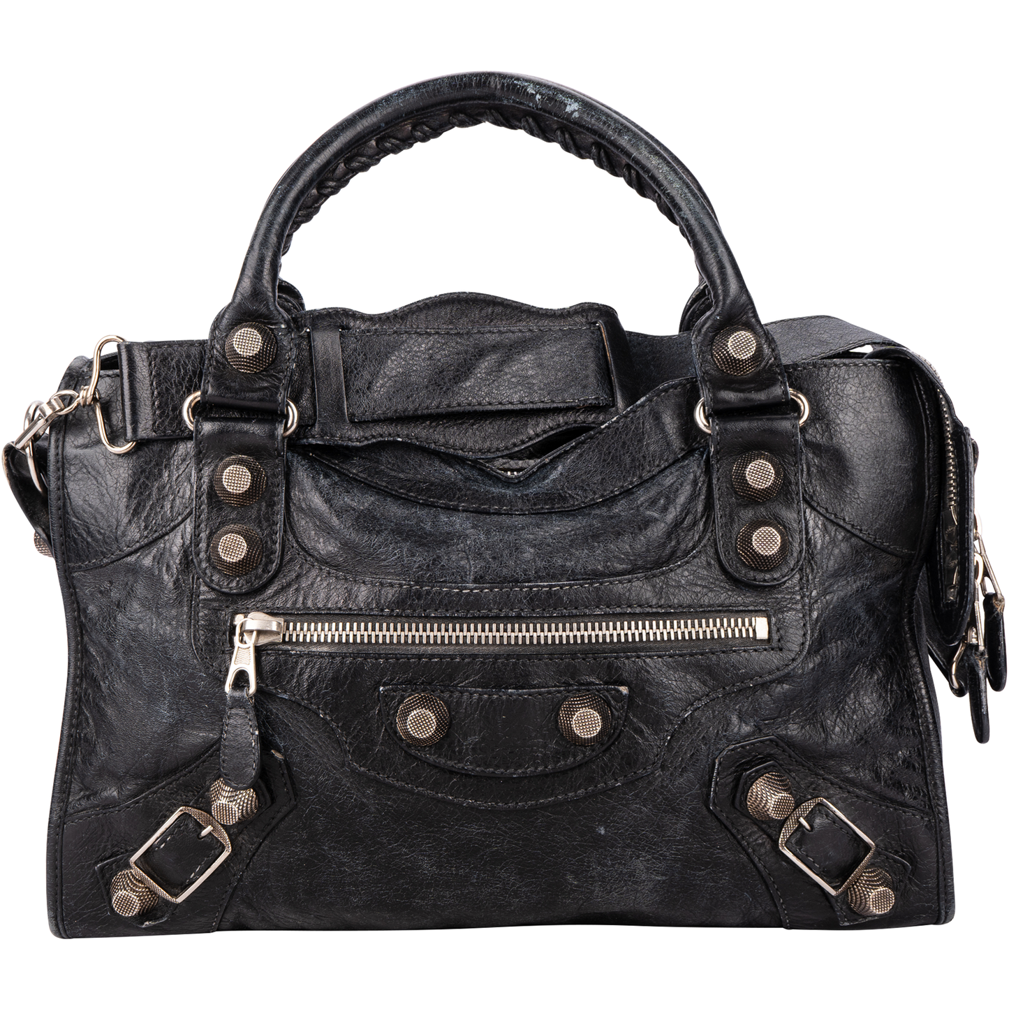 Balenciaga Black Leather The City Handbag