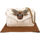 Gucci White Leather Queen Margaret Bee Shoulder Bag