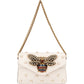 Gucci White Leather Queen Margaret Bee Shoulder Bag