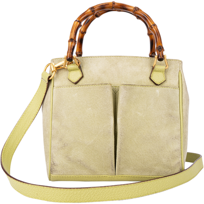 Gucci Suede Bamboo 2Way Handbag
