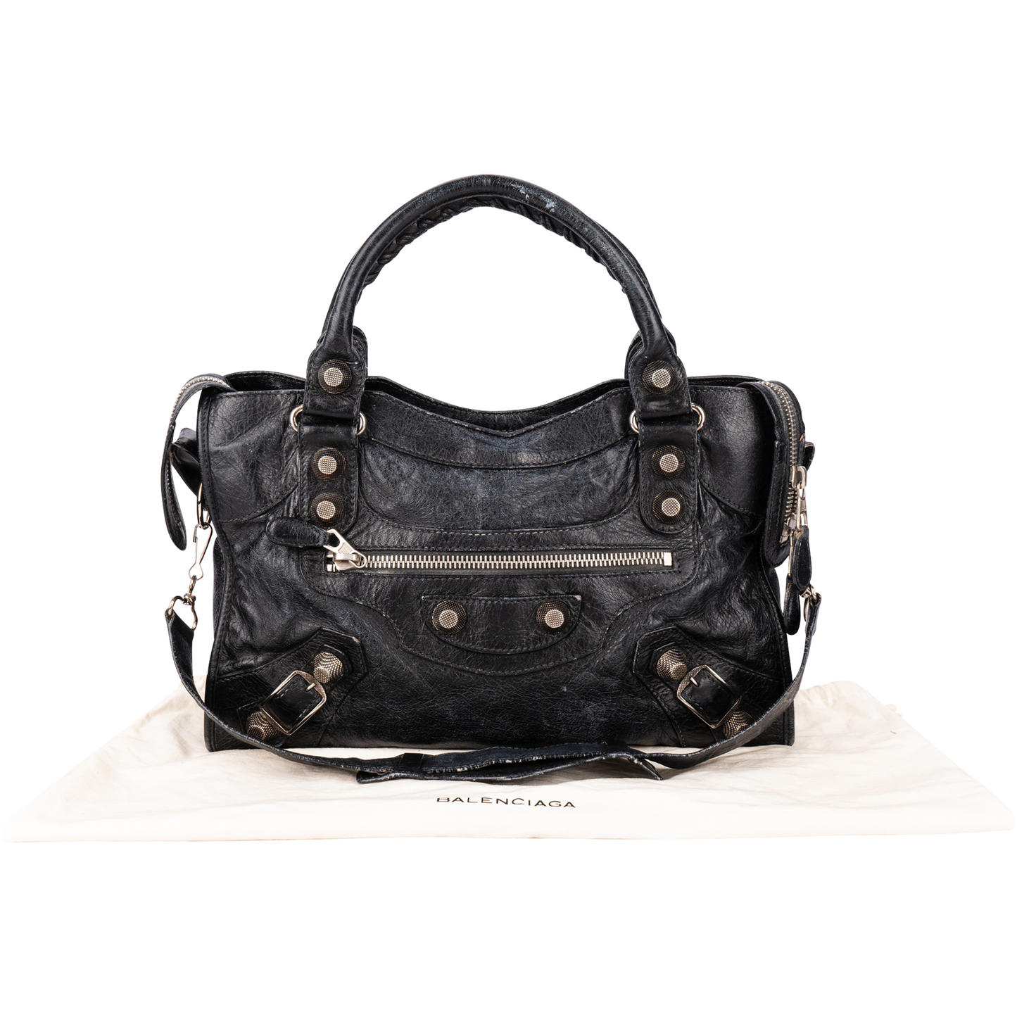 Balenciaga Black Leather The City Handbag