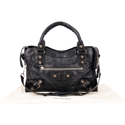 Balenciaga Black Leather The City Handbag