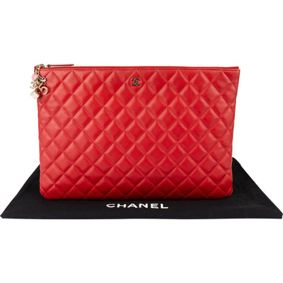 Chanel Quilted Lambskin CC Clutch
