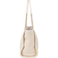 Chanel White Christmas Gold Tone Glitter Deauville Handbag