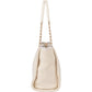 Chanel White Christmas Gold Tone Glitter Deauville Handbag