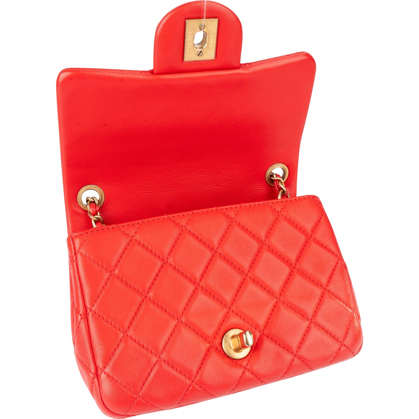 Chanel Quilted Lambskin Single Flap Crossbody Bag