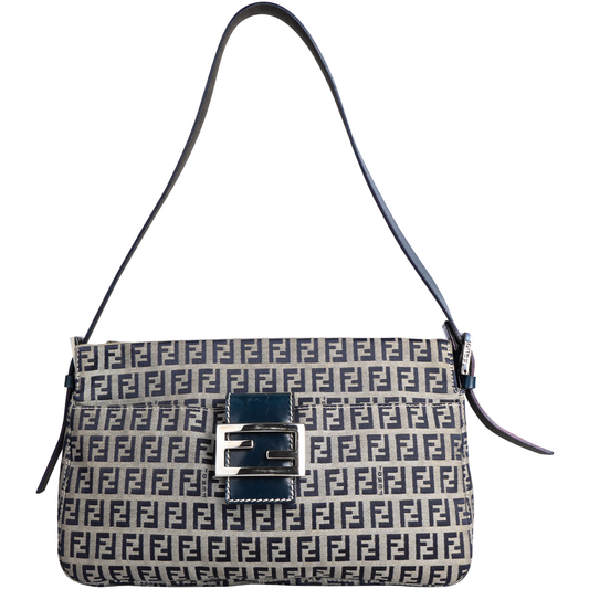 Fendi Zucchino Monogram Hobo Baguette Shoulder Bag