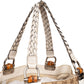 Gucci Monogram GG Canvas Leather Bamboo Woven Handle Shoulder Bag