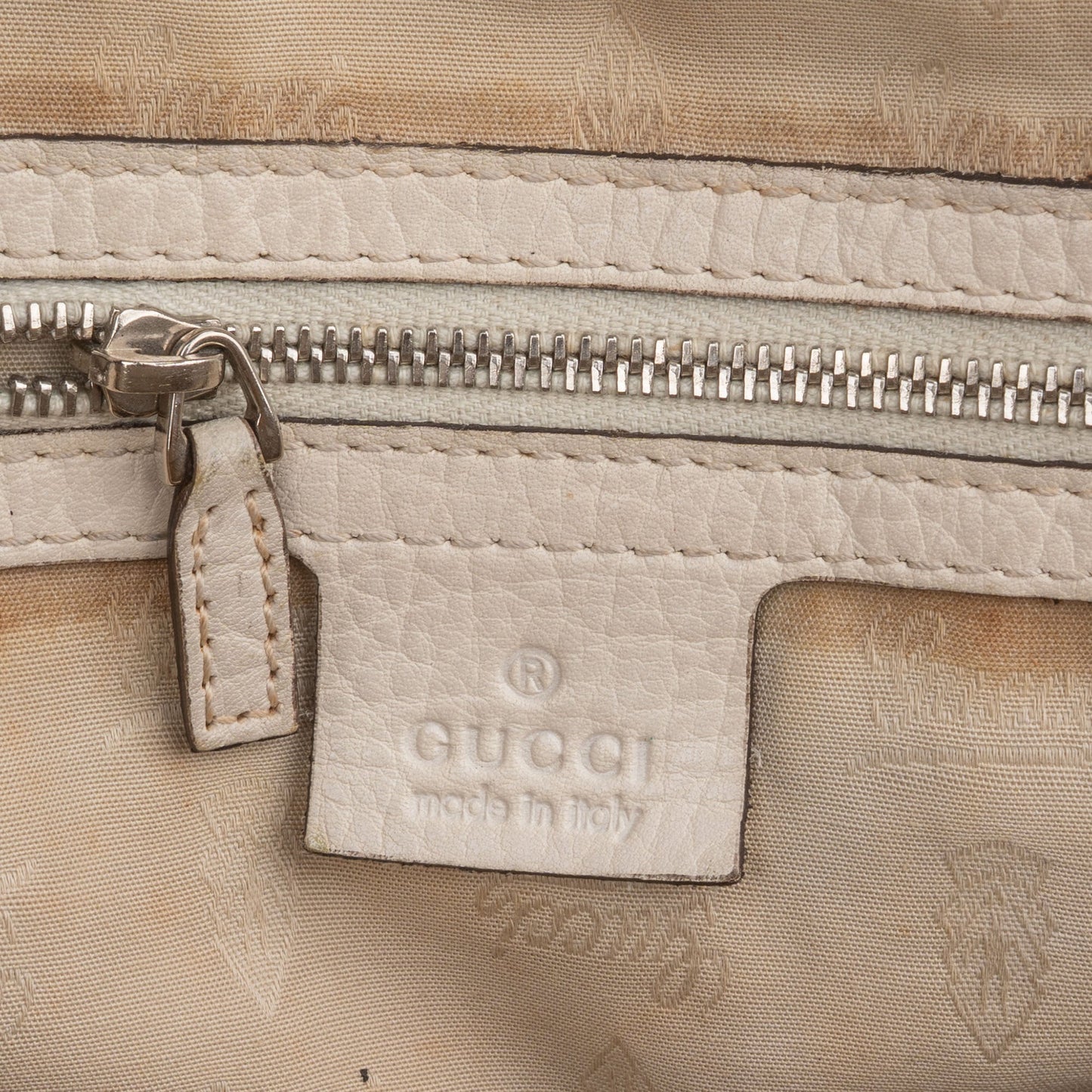 Gucci Monogram GG Canvas Leather Bamboo Woven Handle Shoulder Bag