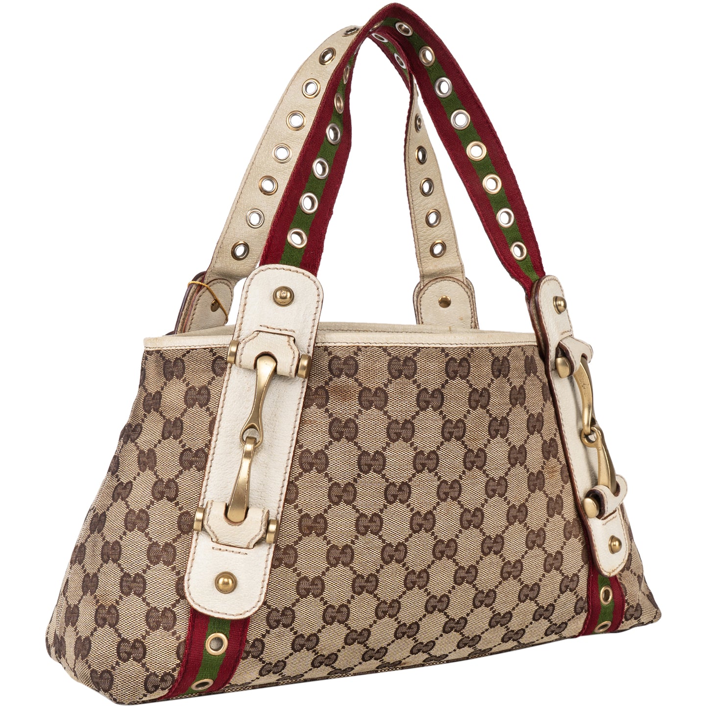 Gucci GG Monogram Grommet Straps Pelham Shoulder Bag