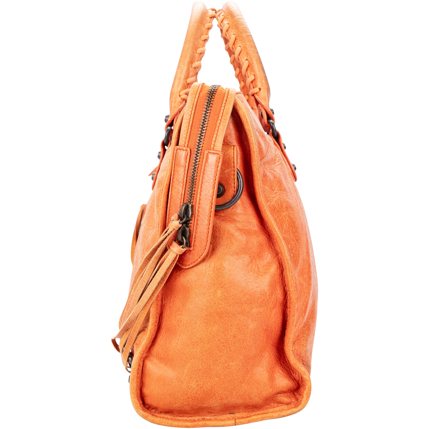 Balenciaga Orange Leather The City Handbag