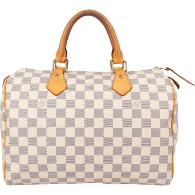 Louis Vuitton Damier Azur Monogram Speedy 30 Handbag