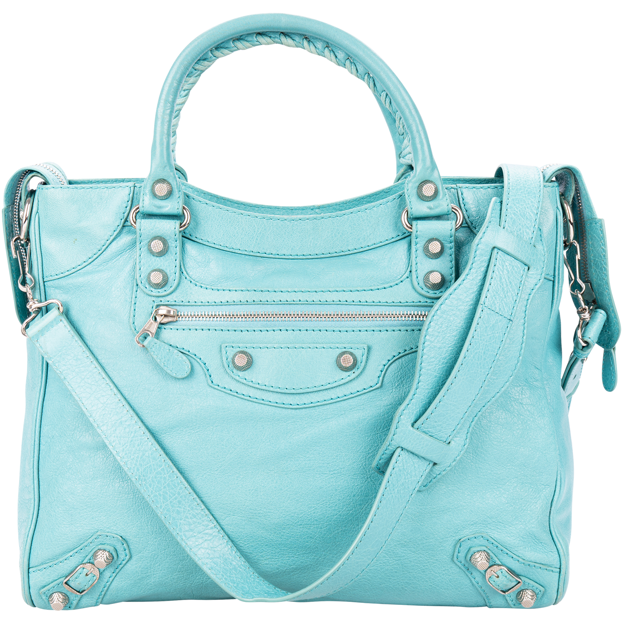 Balenciaga Blue Leather The City Handbag