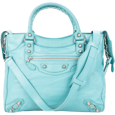 Balenciaga Blue Leather The City Handbag