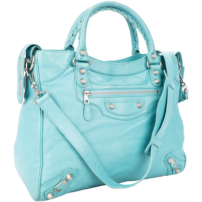 Balenciaga Blue Leather The City Handbag