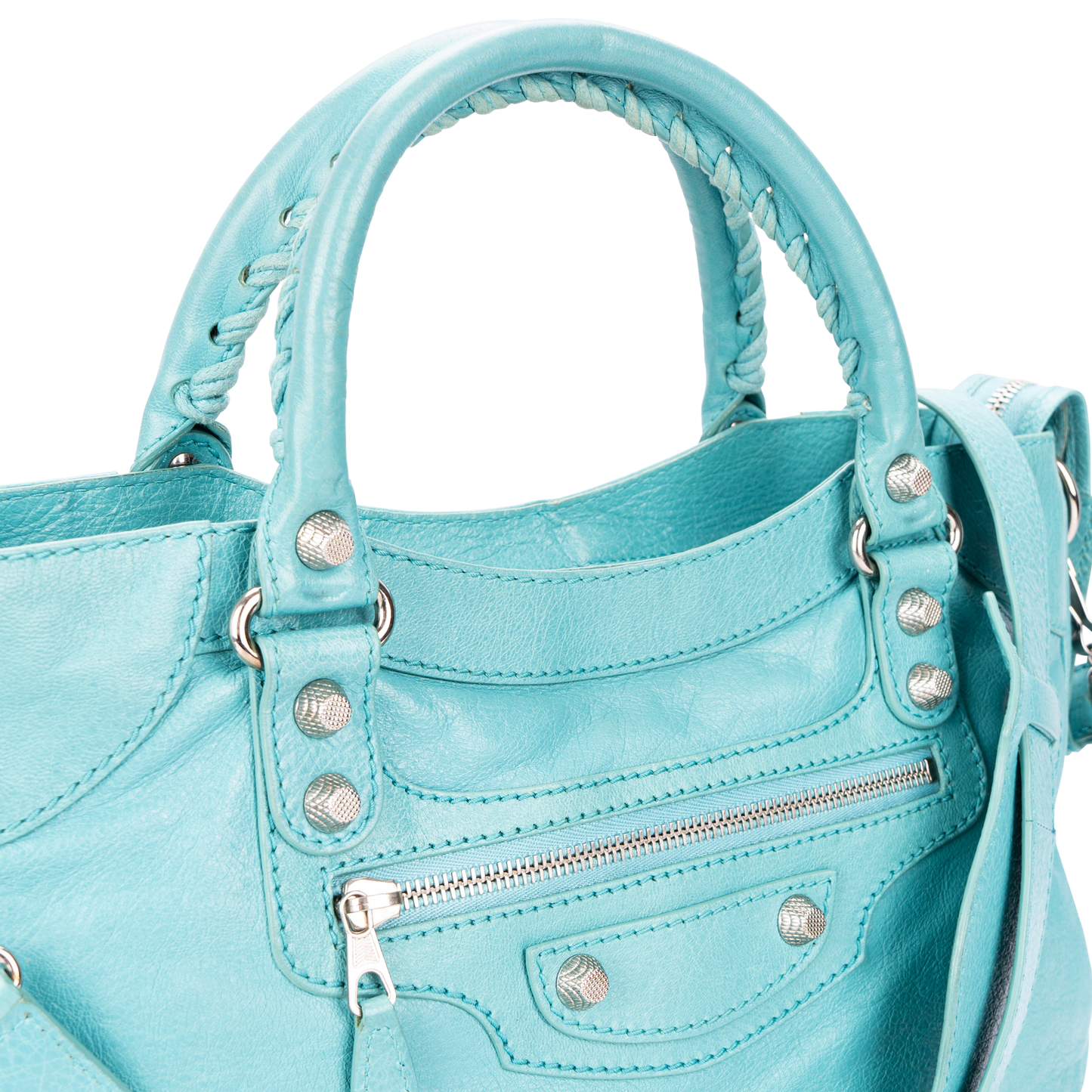 Balenciaga Blue Leather The City Handbag