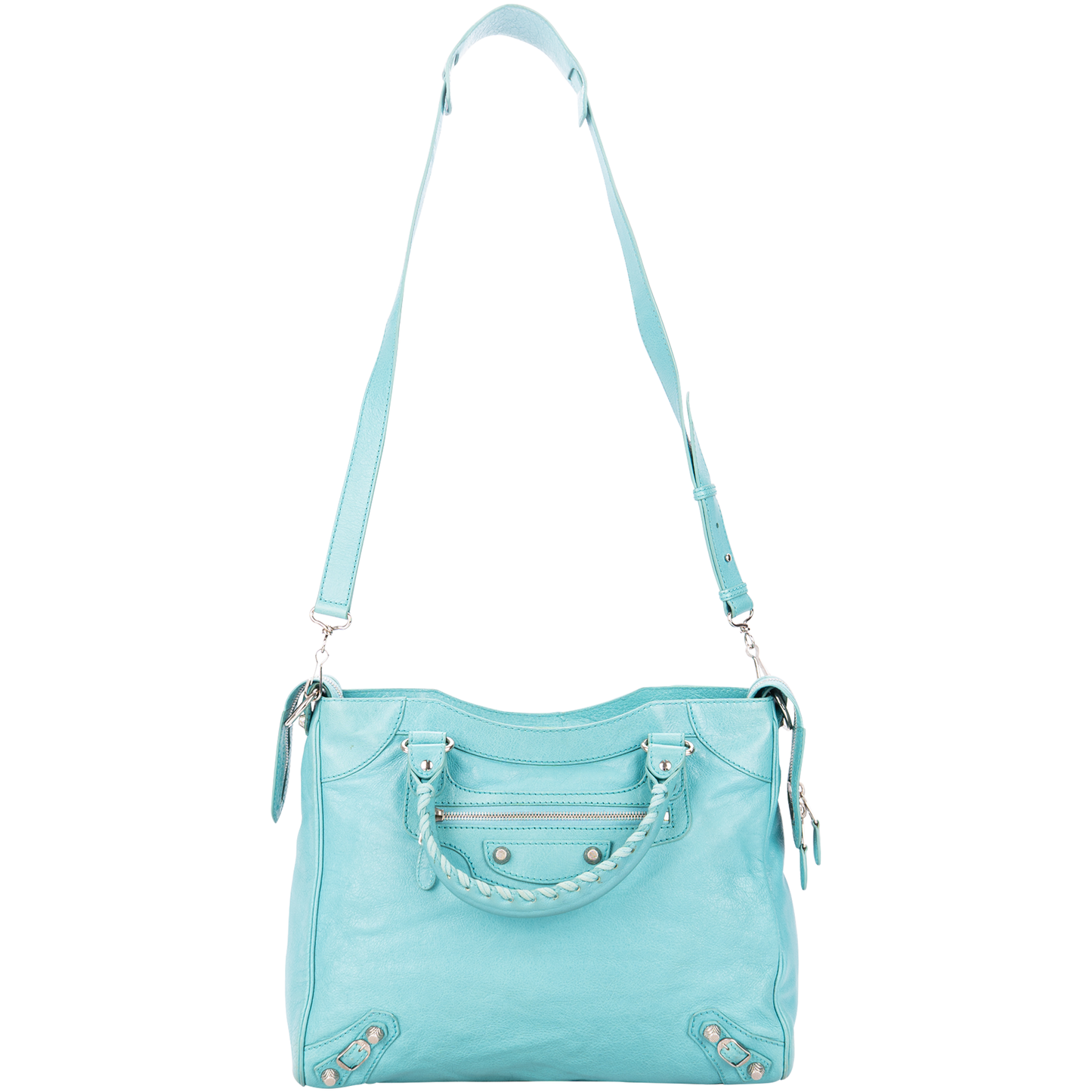 Balenciaga Blue Leather The City Handbag