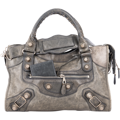 Balenciaga Grey Leather The City Handbag