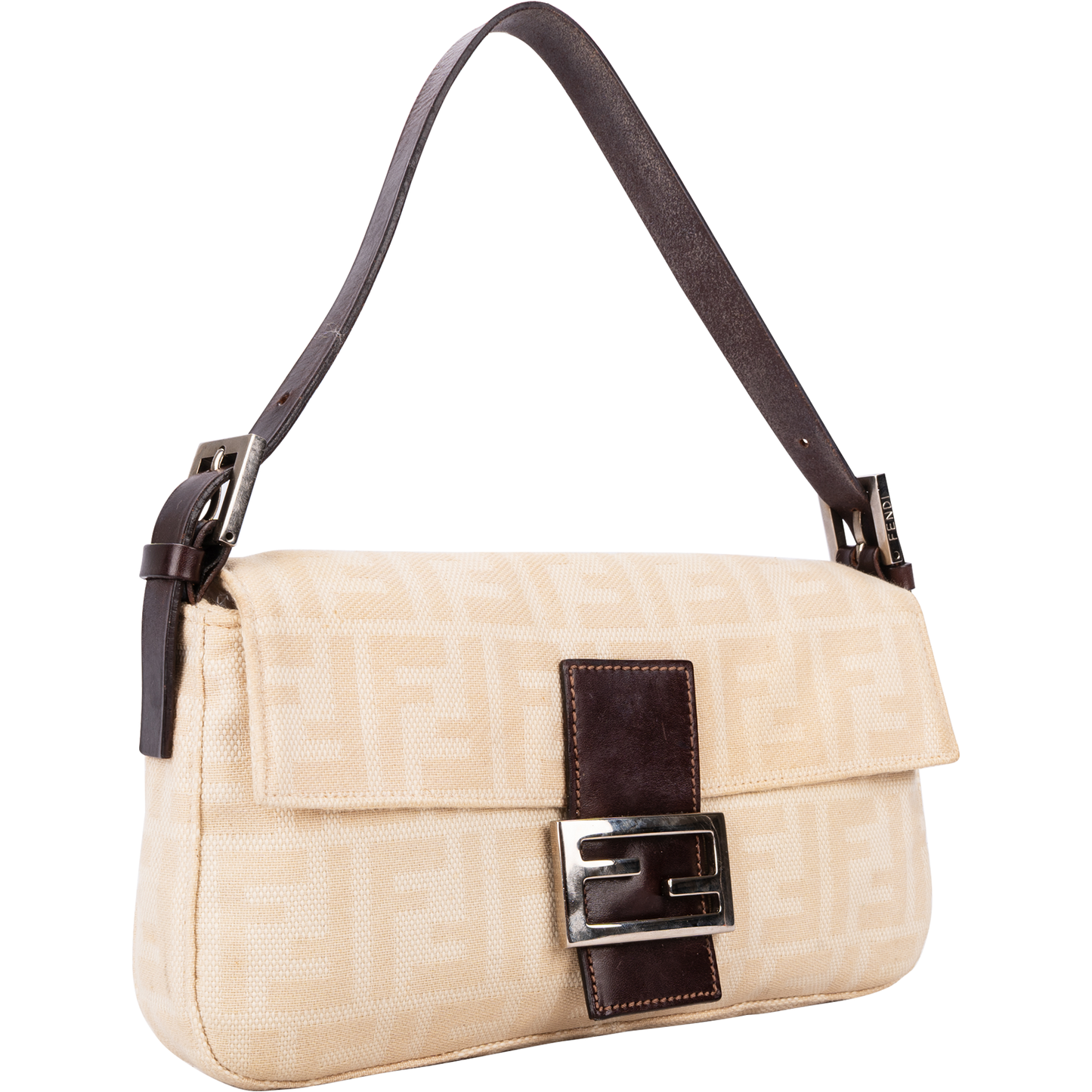 Fendi Monogram Zucca Baguette Shoulder Bag