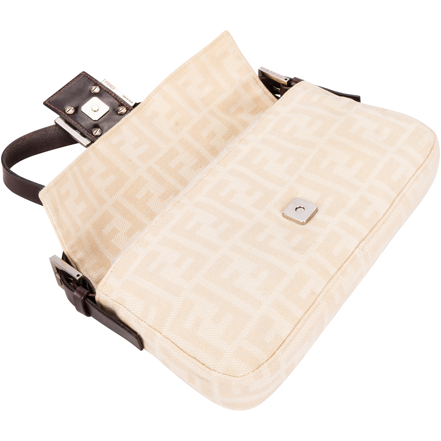 Fendi Monogram Zucca Baguette Shoulder Bag
