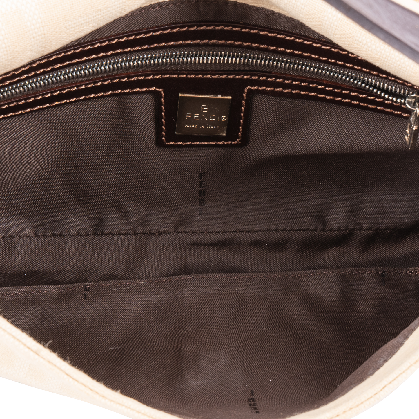 Fendi Monogram Zucca Baguette Shoulder Bag