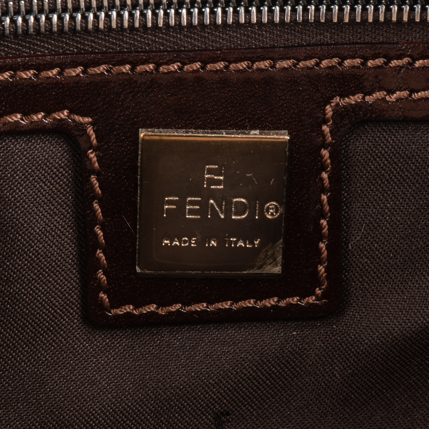 Fendi Monogram Zucca Baguette Shoulder Bag
