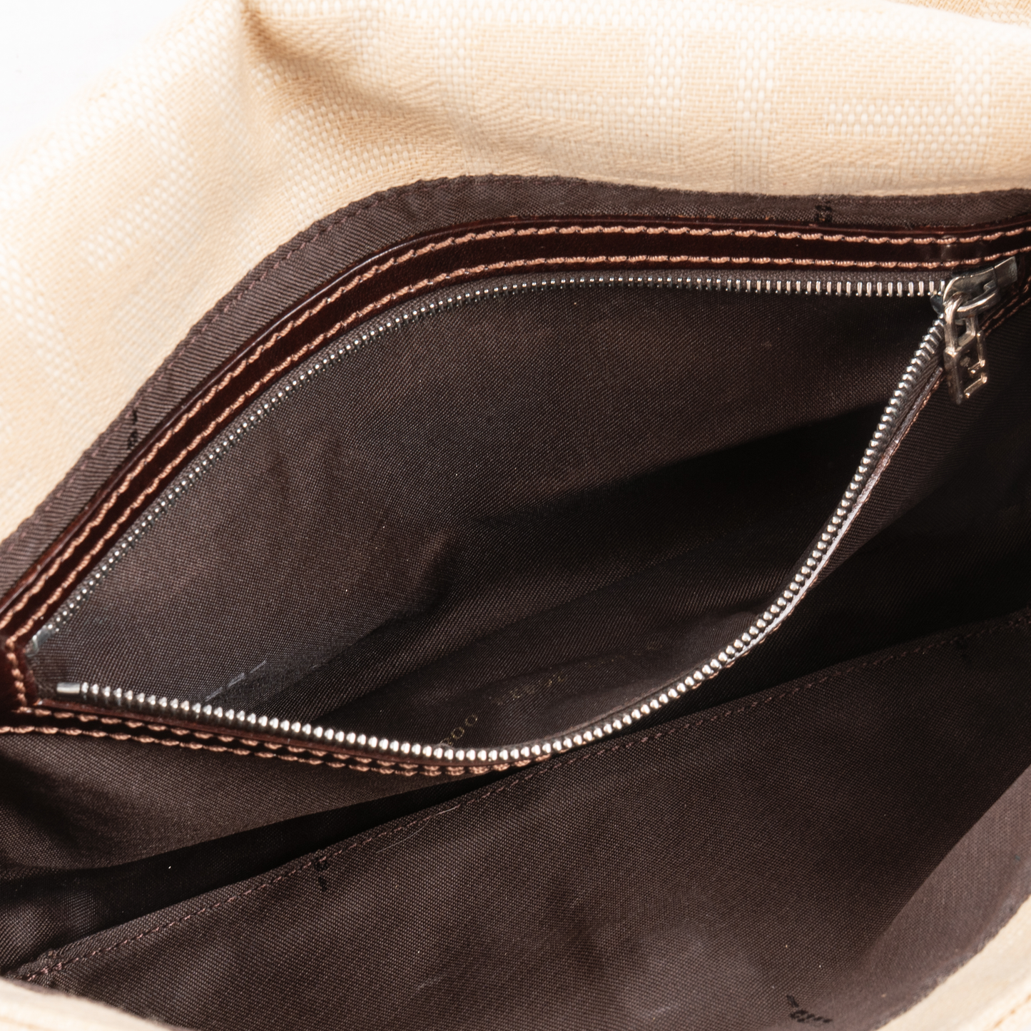 Fendi Monogram Zucca Baguette Shoulder Bag
