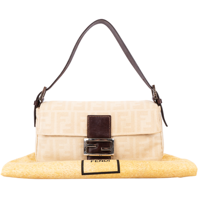 Fendi Monogram Zucca Baguette Shoulder Bag