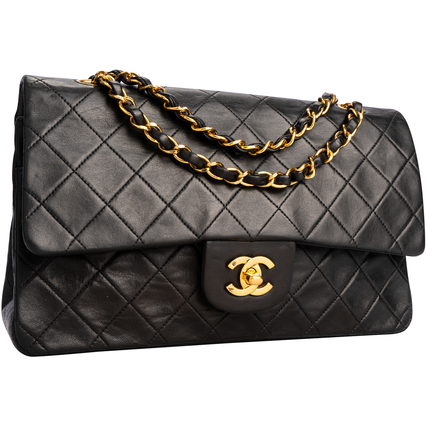 Chanel Quilted Lambskin 24K Gold Medium Double Flap Bag